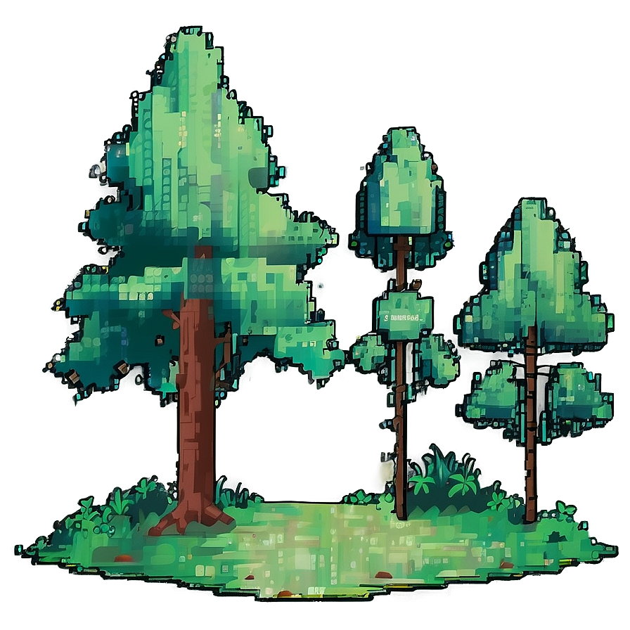 Pixelated Forest Landscape Png Hmm