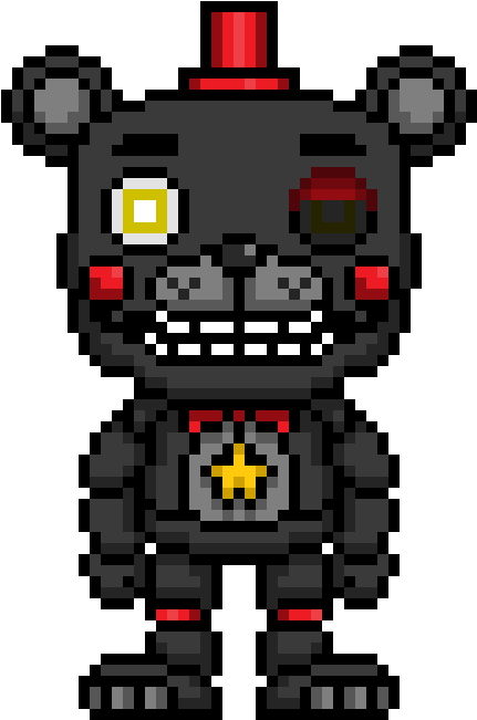 Pixelated Fredbear Character Art