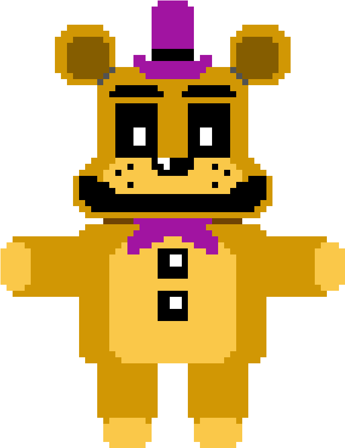 Pixelated Fredbear Character