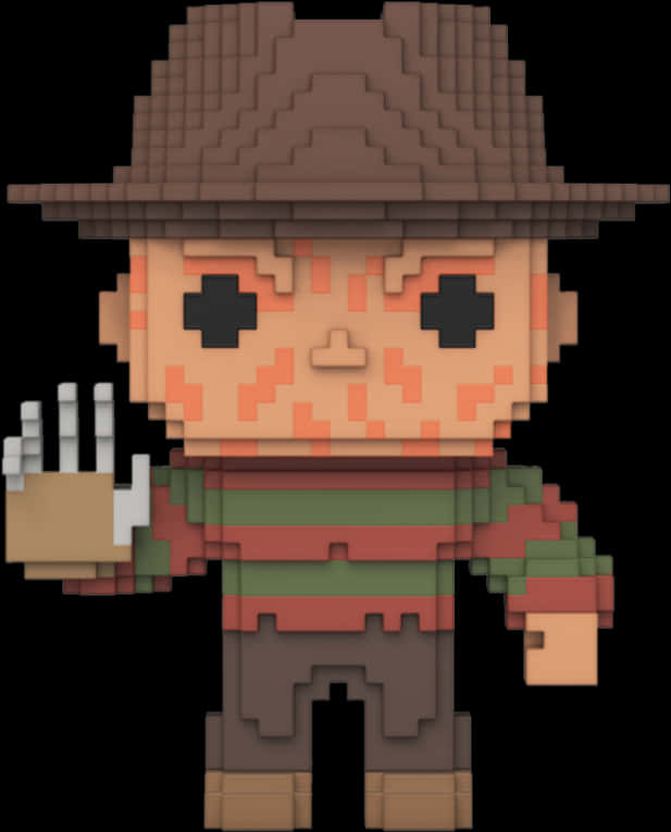 Pixelated Freddy Krueger Figure