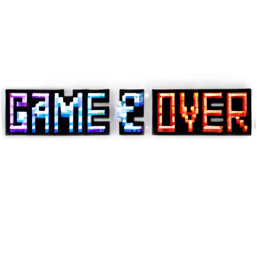 Pixelated Game Over Text Png 84