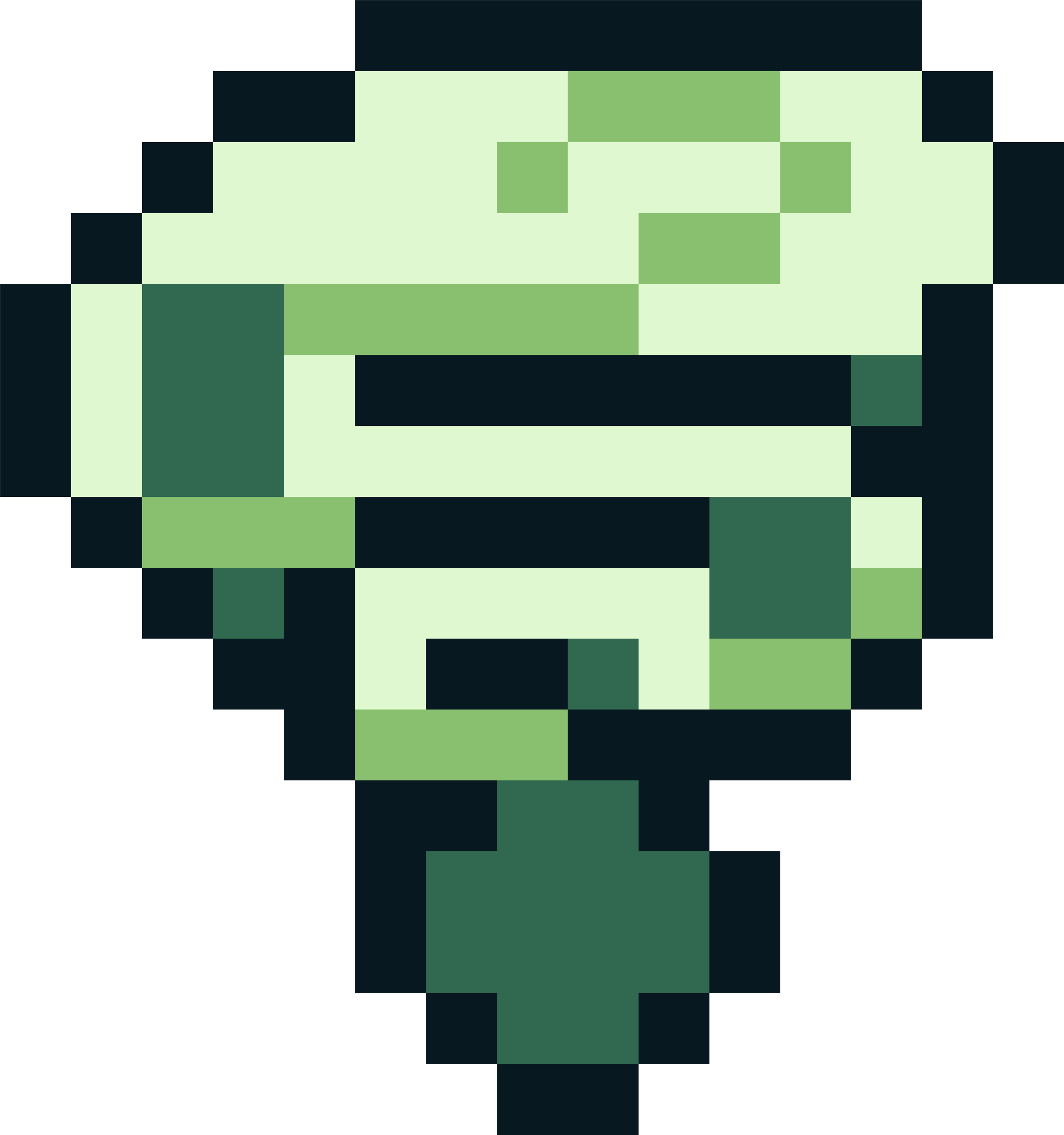 Pixelated Green Heart Graphic