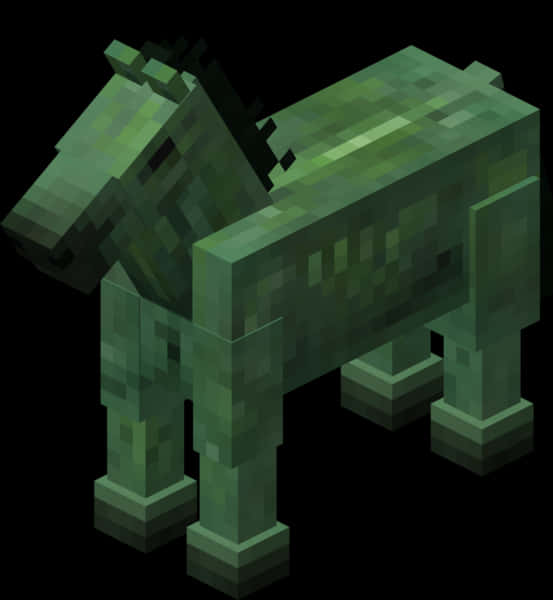 Pixelated Green Horse Artwork