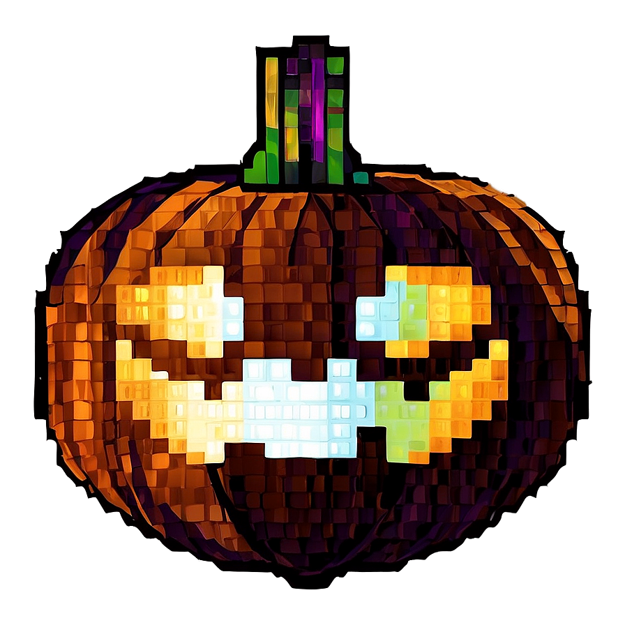 Pixelated Halloween Pumpkin Png 06242024