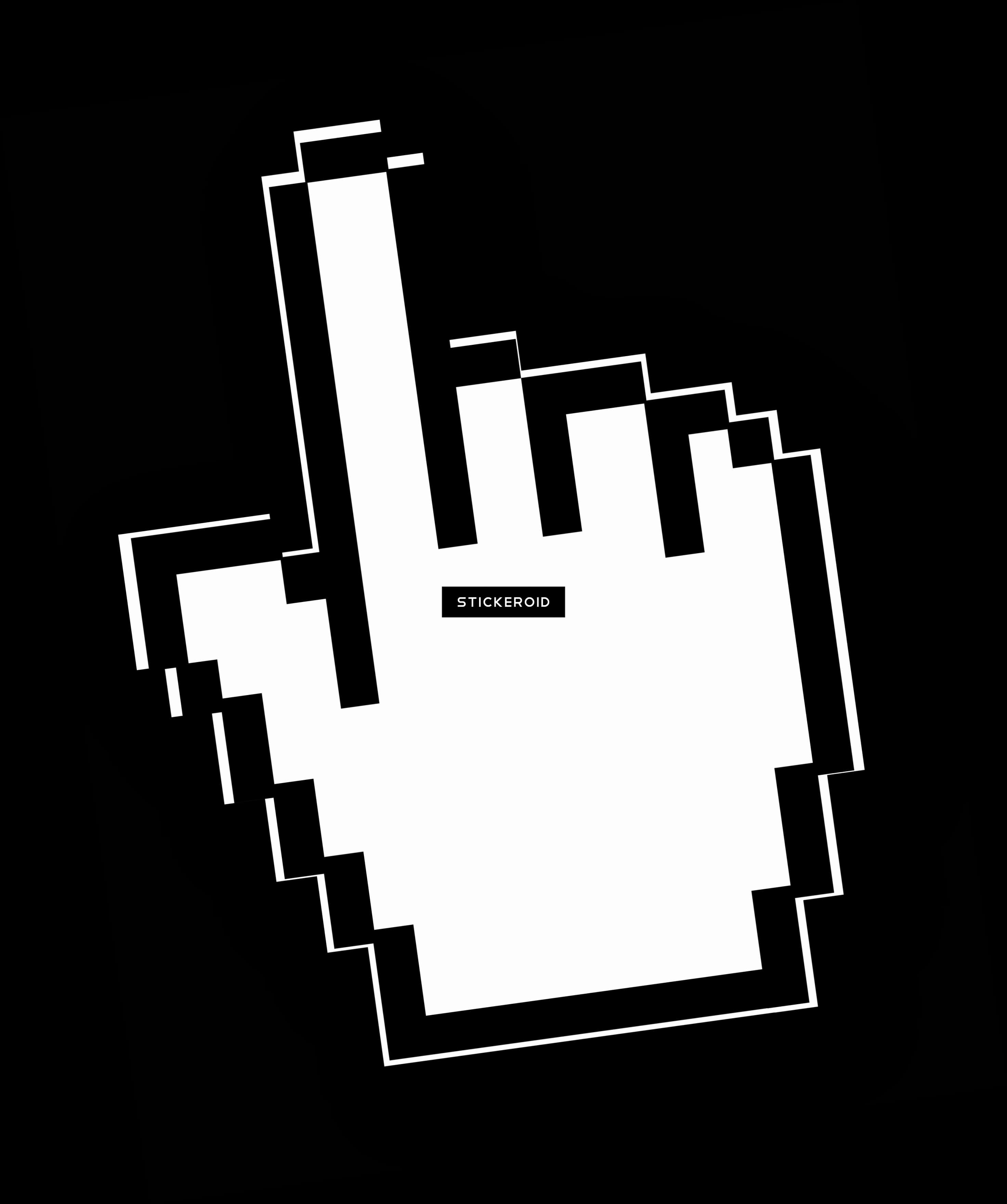 Pixelated Hand Cursor Graphic