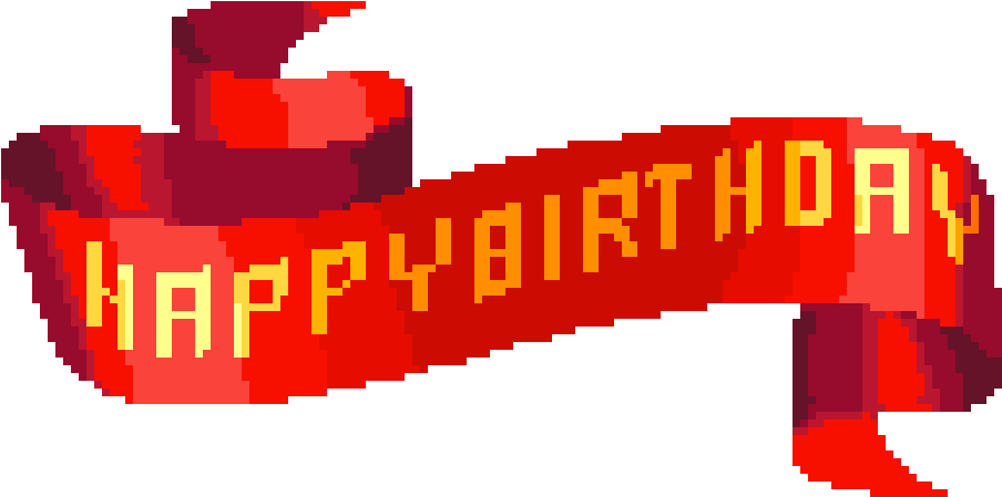 Pixelated Happy Birthday Banner