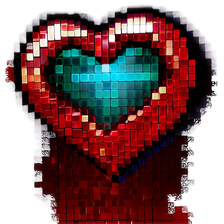 Pixelated Heart Health Bar Png 12