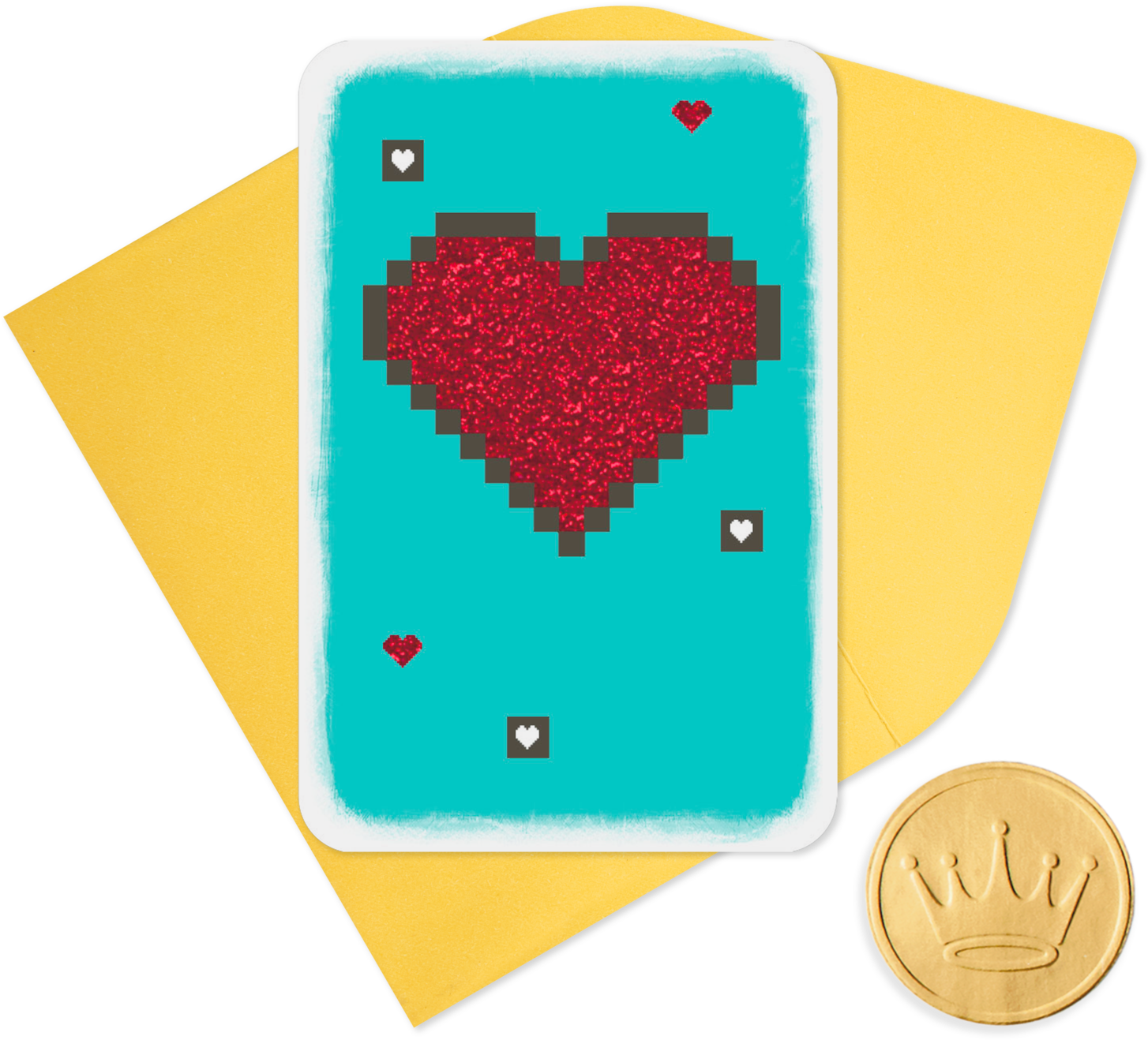 Pixelated Heart Playing Card