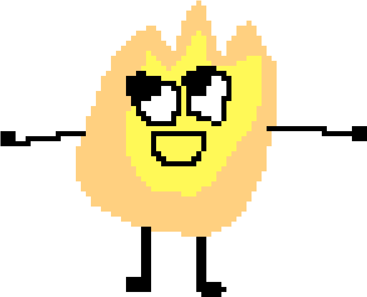 Pixelated Leaf Character Smiling