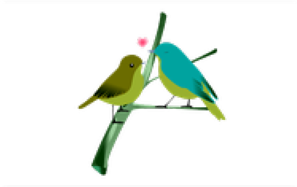 Pixelated Love Birds