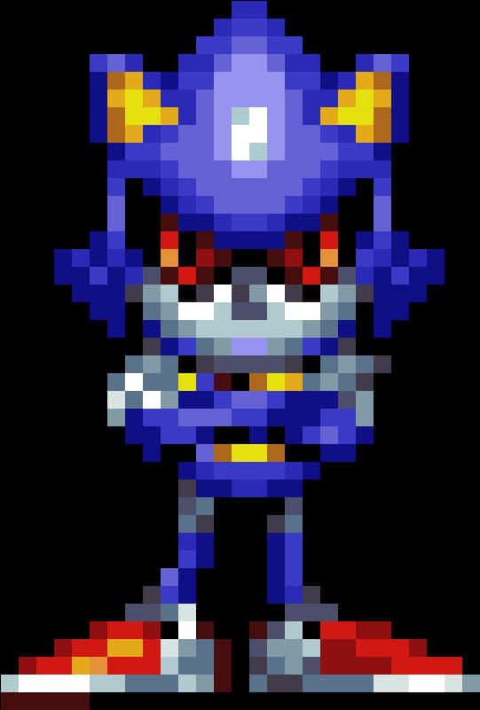 Pixelated Metal Sonic Standing