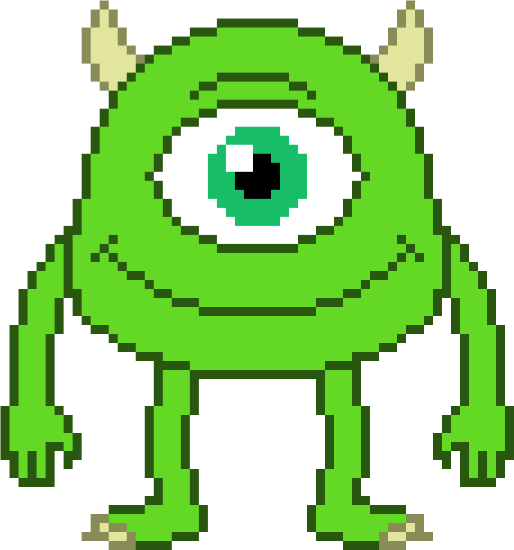 Pixelated Mike Wazowski