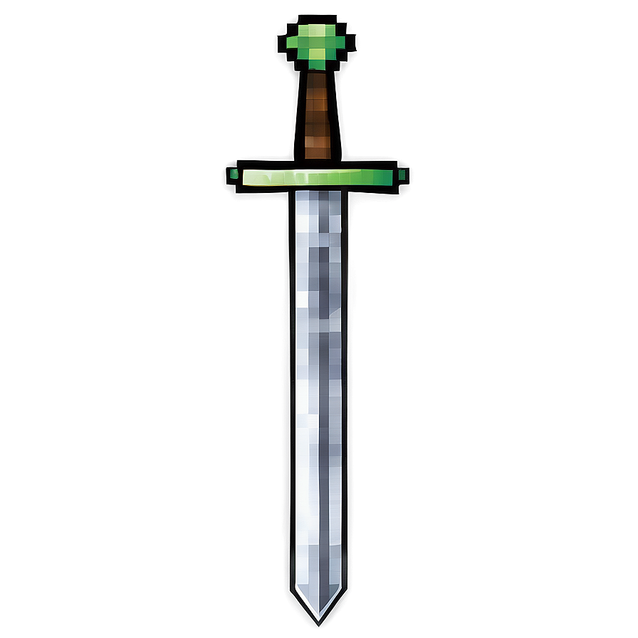 Pixelated Minecraft Sword Graphic Png Tjo