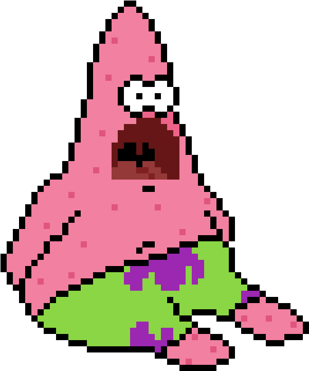 Pixelated Patrick Star Surprised