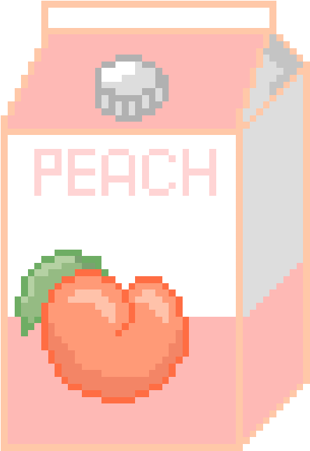 Pixelated Peach Milk Carton