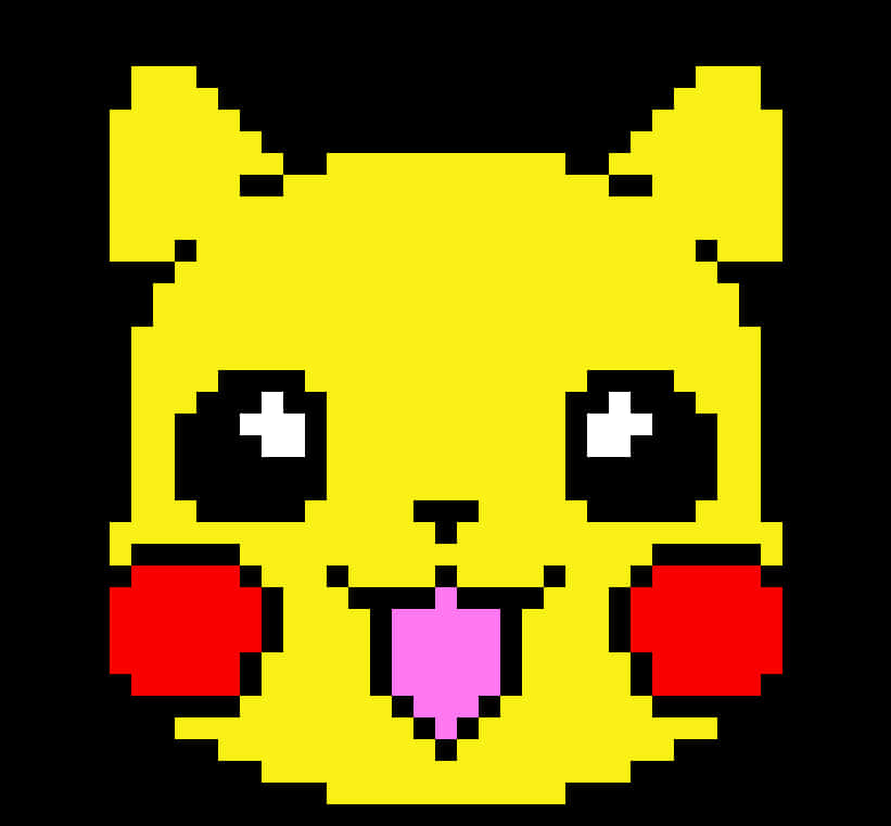 Pixelated Pikachu Face