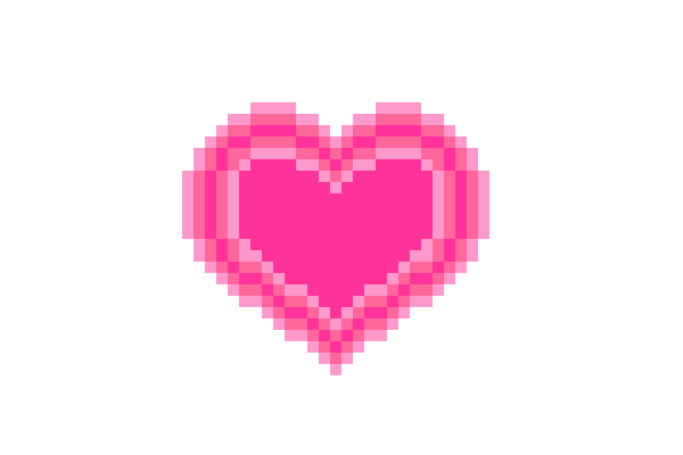 Pixelated Pink Hearton Grid Background