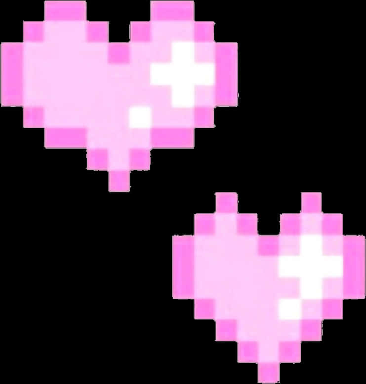 Pixelated Pink Hearts