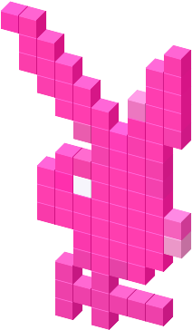 Pixelated Pink Rabbit Logo