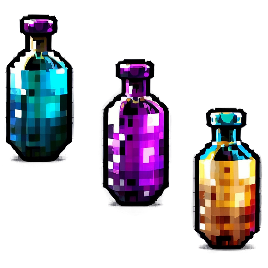 Pixelated Potion Bottle Png 06242024