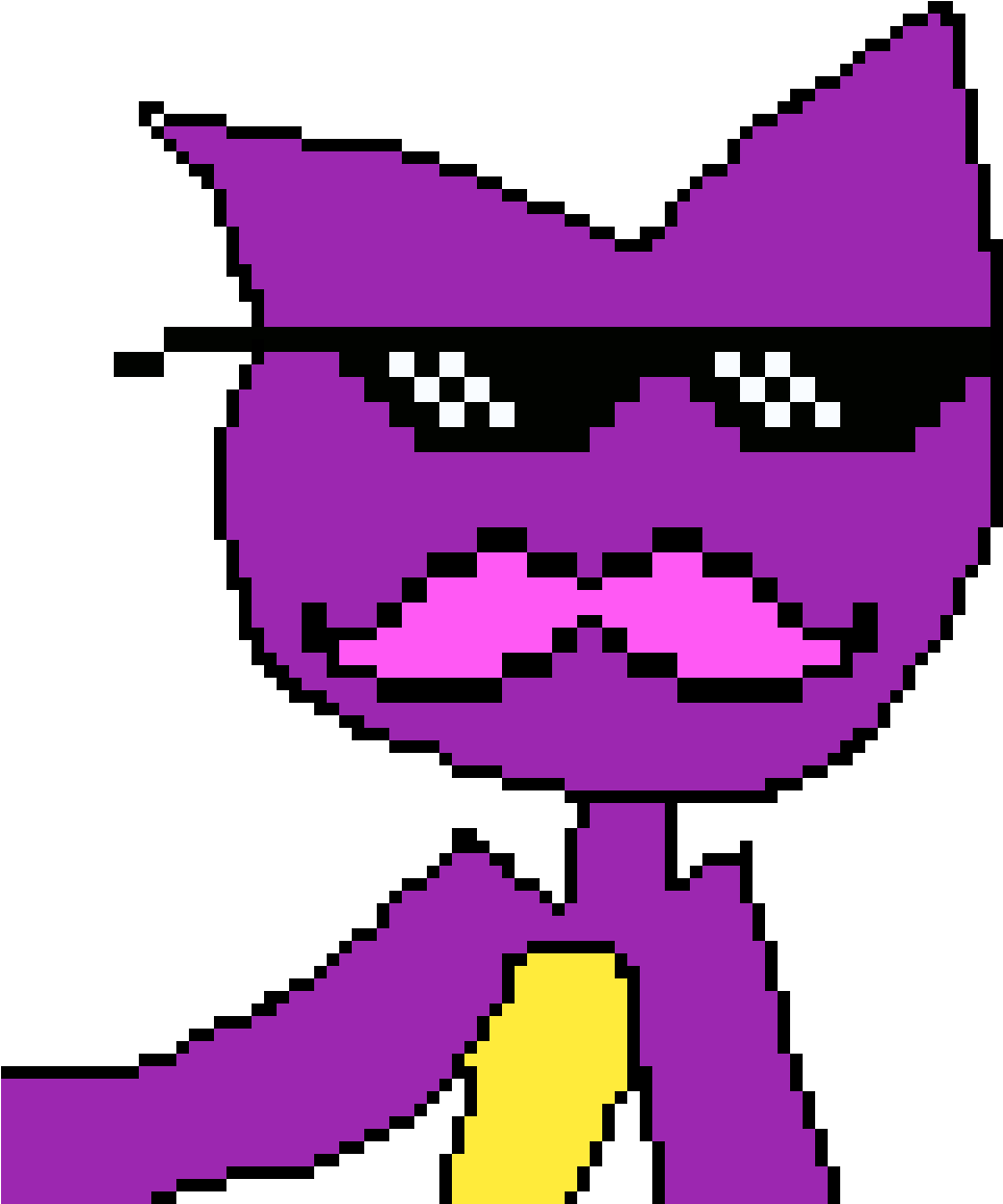 Pixelated Purple Cat Meme