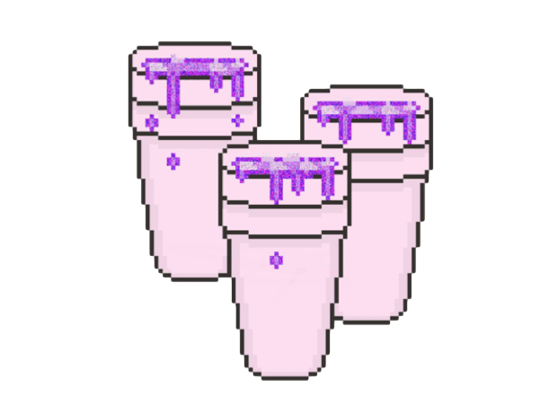 Pixelated Purple Drink Cups