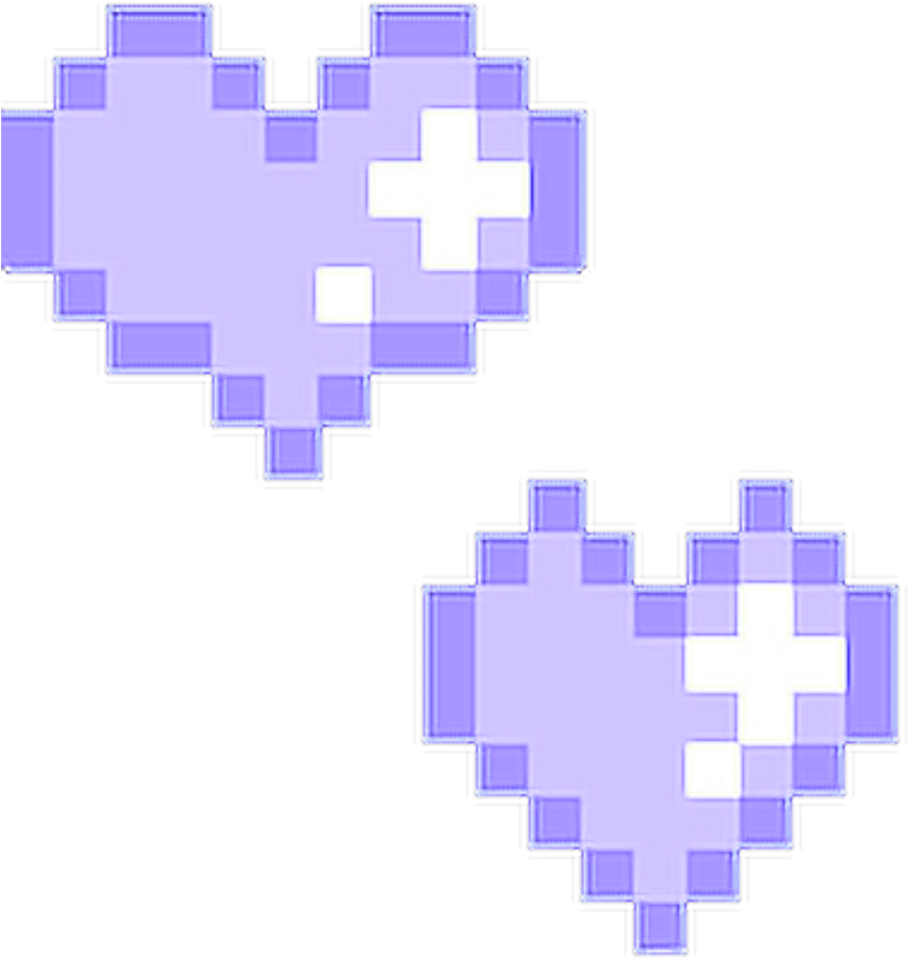 Pixelated Purple Hearts