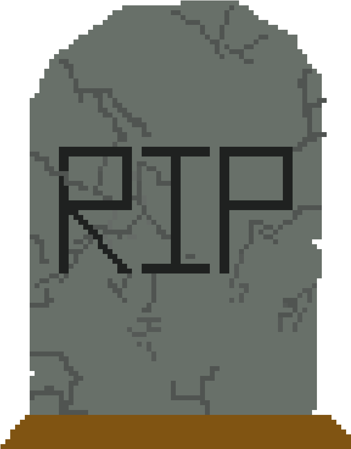 Pixelated R I P Gravestone