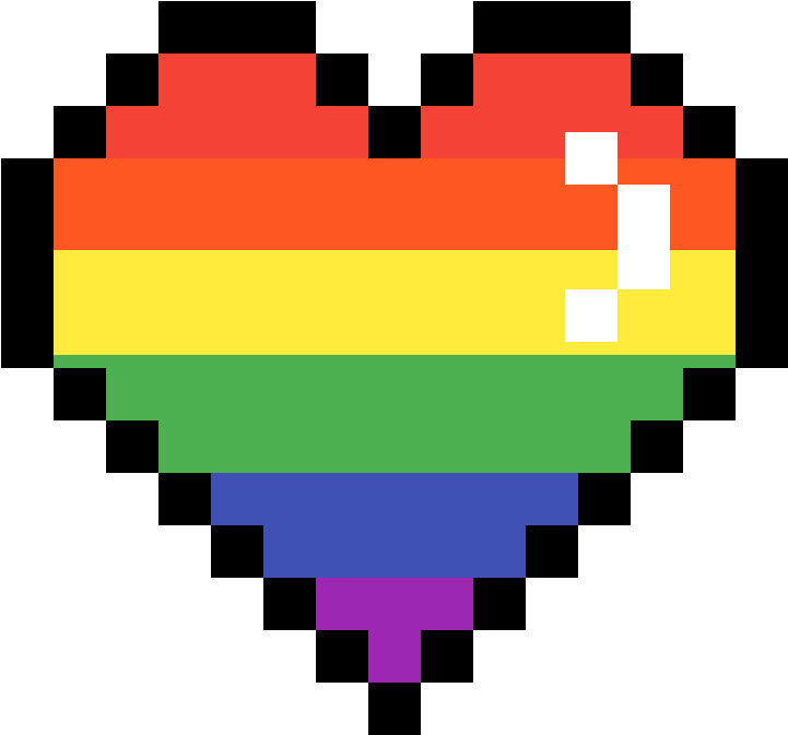 Pixelated Rainbow Heart