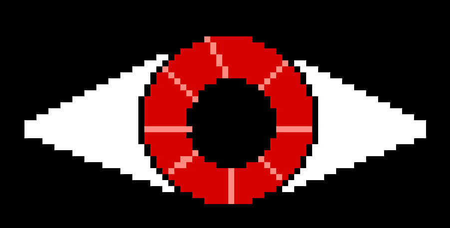 Pixelated Red Eye Graphic