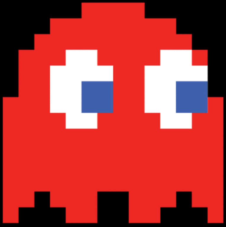 Pixelated Red Ghost Pacman