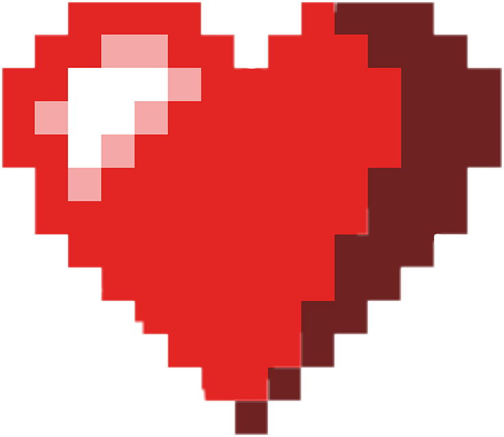 Pixelated Red Heart Graphic