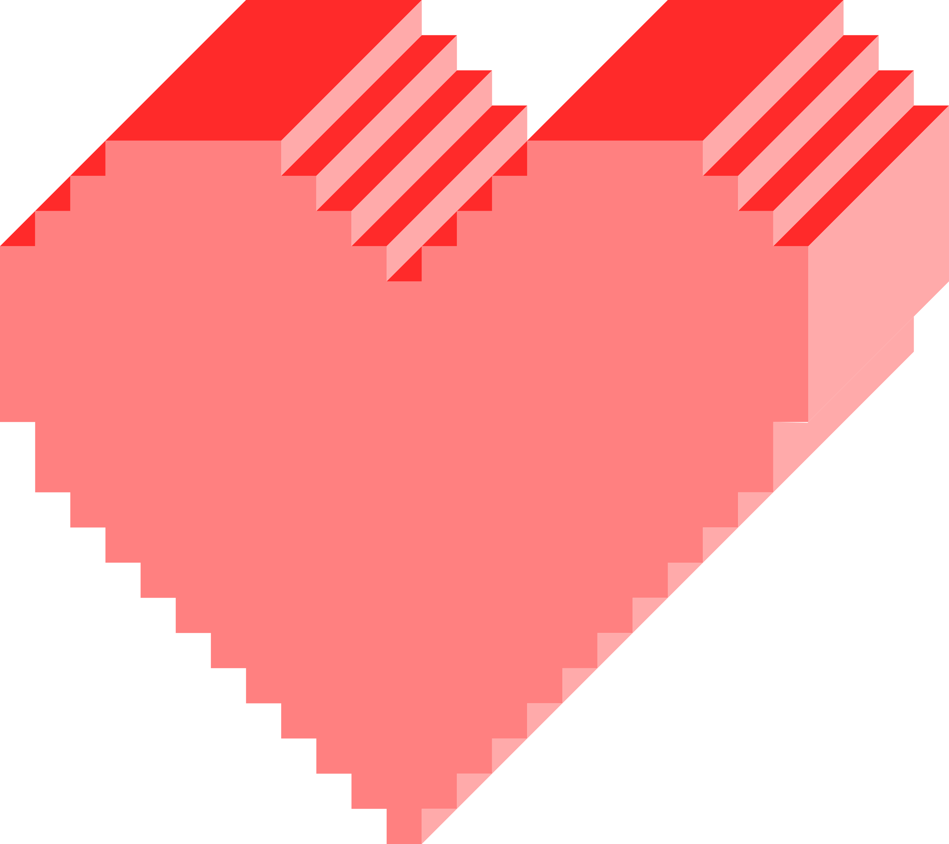 Pixelated Red Heart Graphic