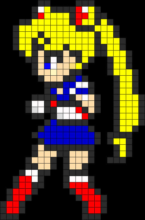 Pixelated Sailor Moon Character