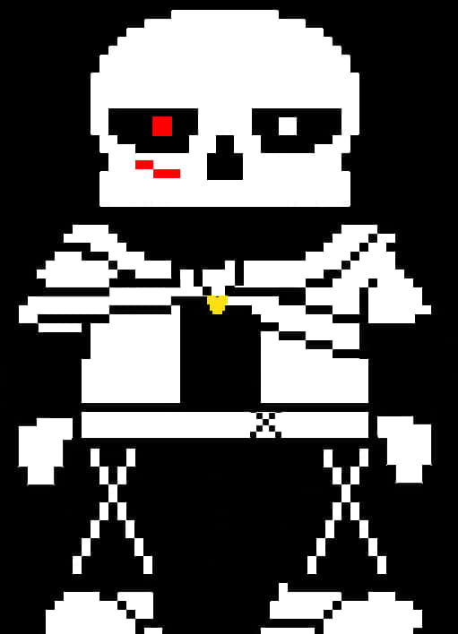 Pixelated Sans Undertale Character