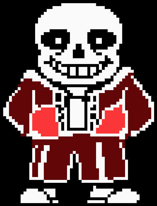 Pixelated Sans Undertale Character