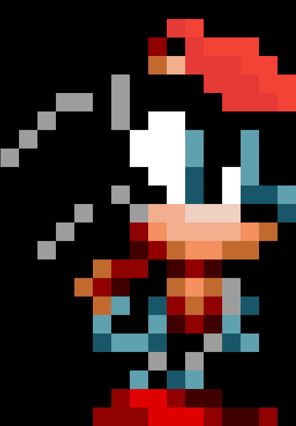 Pixelated Shadow The Hedgehog