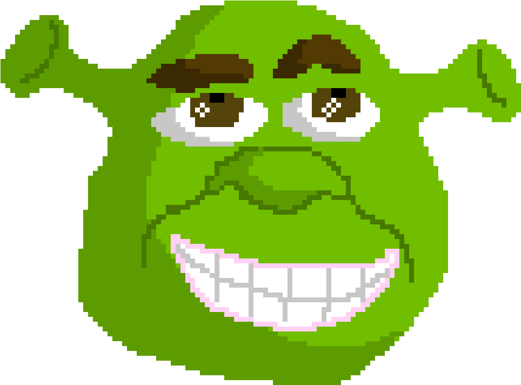 Pixelated Shrek Face Artwork