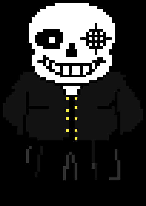 Pixelated Skeleton Character