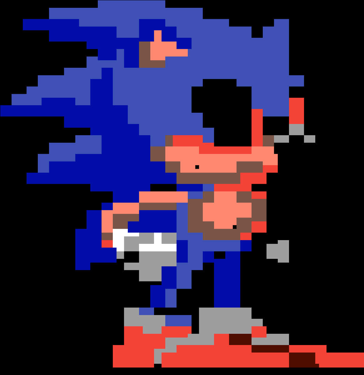 Pixelated Sonic Character