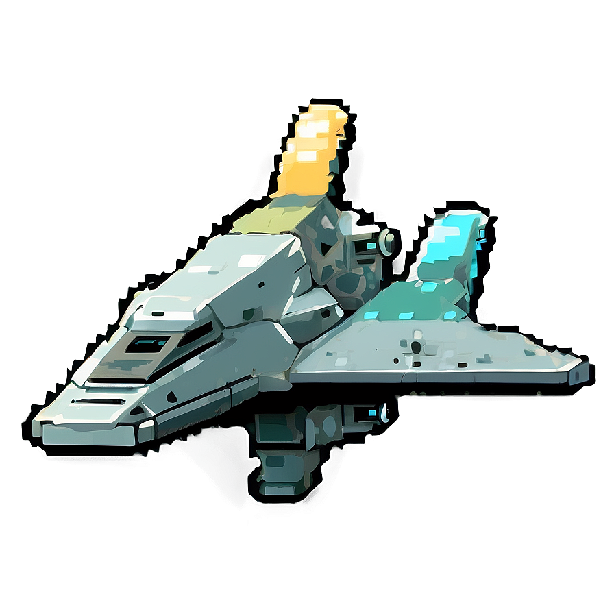 Pixelated Starship Png Sbq