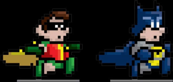 Pixelated Superhero Duo