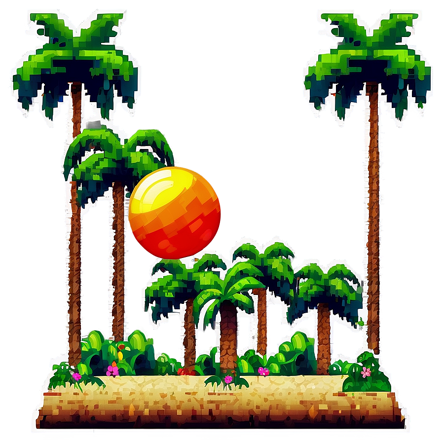 Pixelated Tropical Island Png 59