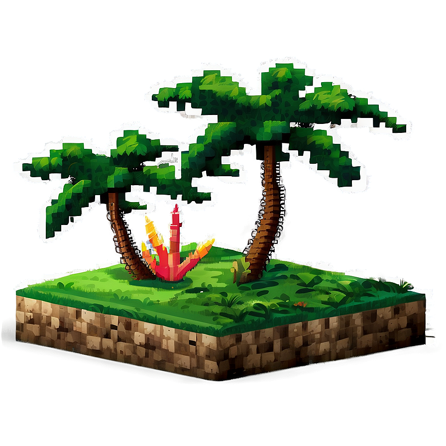 Pixelated Tropical Island Png 7