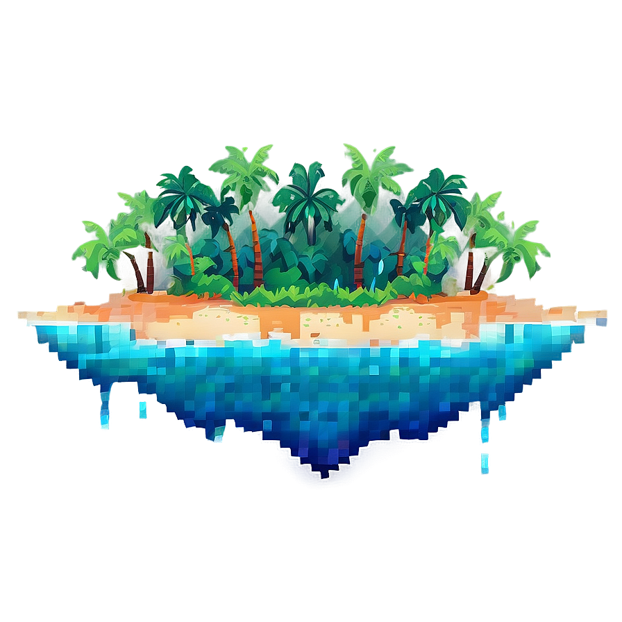 Pixelated Tropical Island Png 97