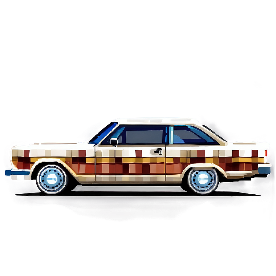 Pixelated Vintage Car Png 20