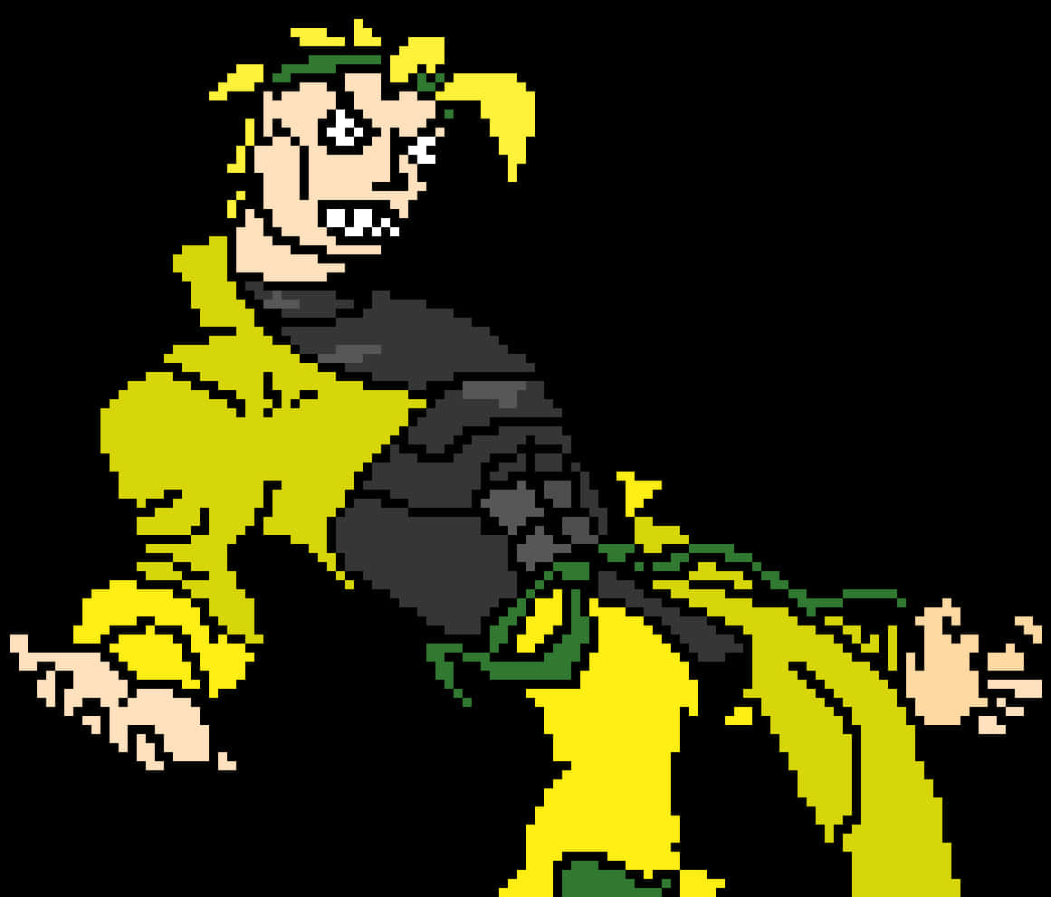 Pixelated Yellow Jacket Character