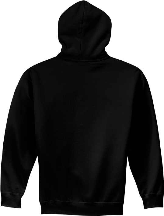 Plain Black Hoodie Back View