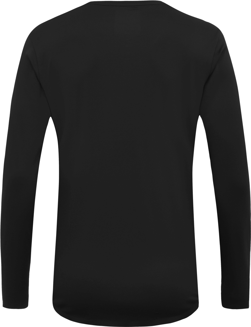 Plain Black Long Sleeve Shirt Rear View