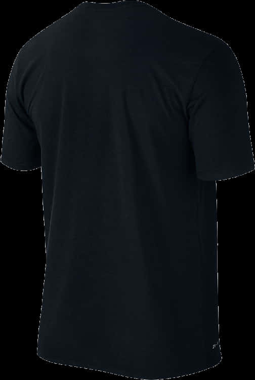 Plain Black T Shirt Rear View